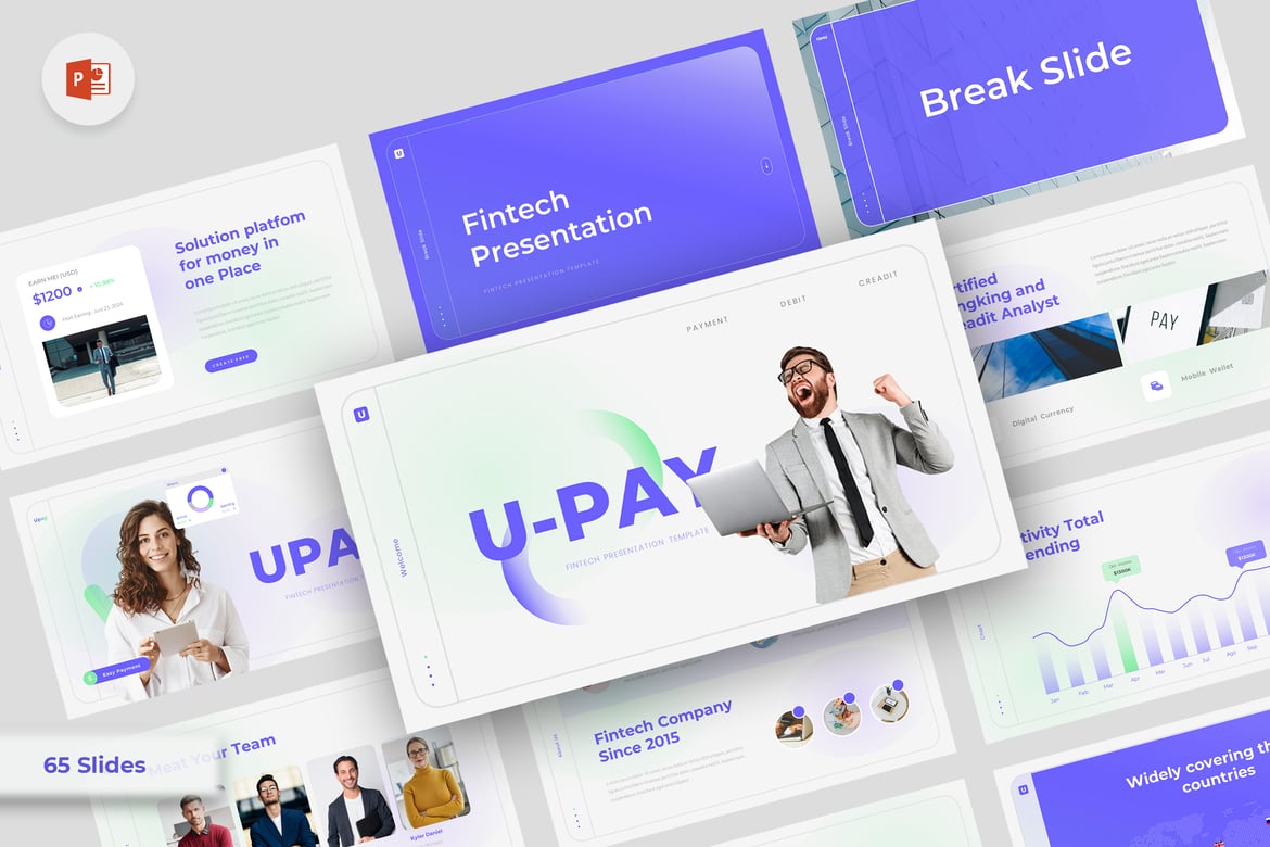 Template PowerPoint FinTech yang Menarik - Upay