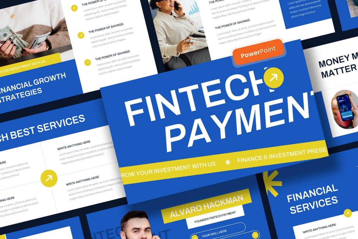 Template PowerPoint Fintech - Solusi Presentasi Keuangan yang Menarik