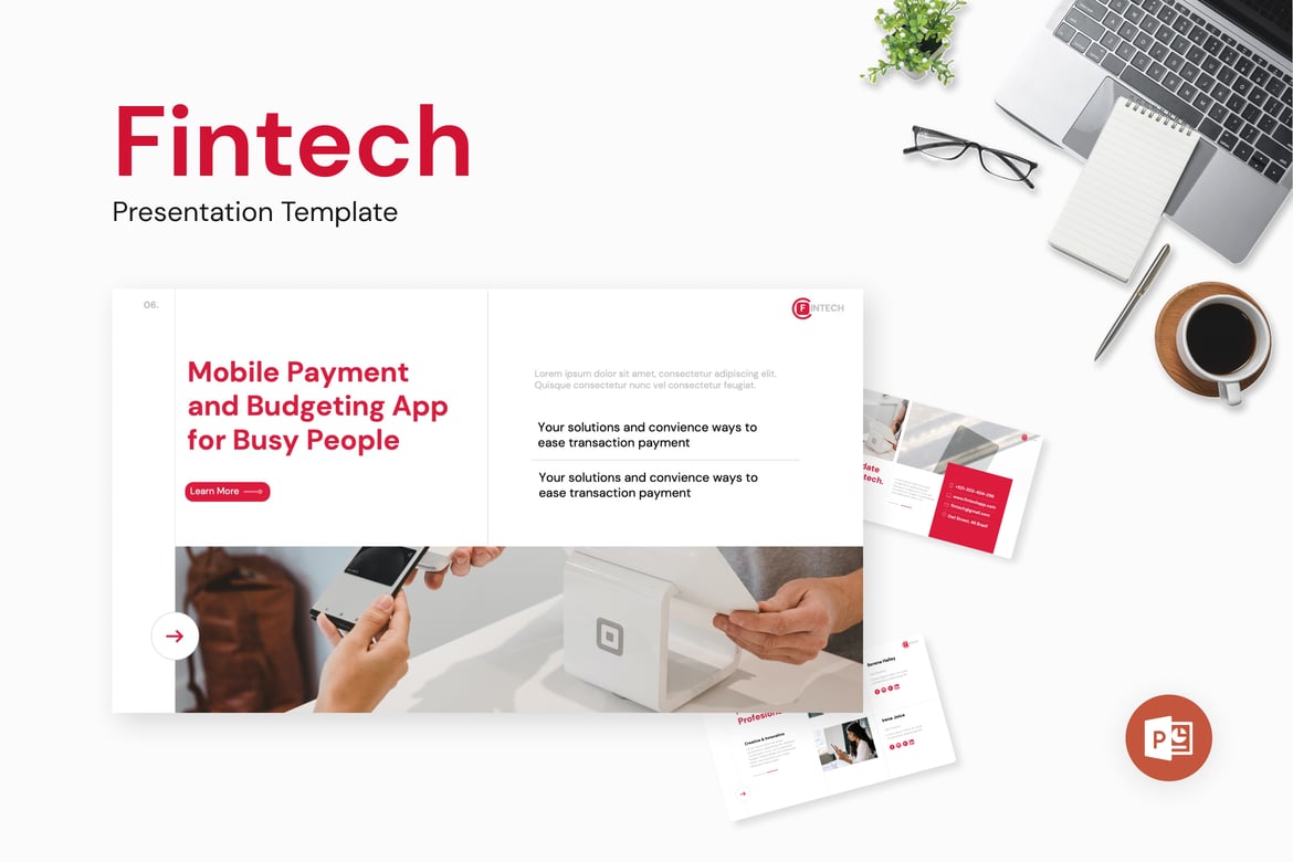 Template Powerpoint Fintech yang Modern dan Profesional