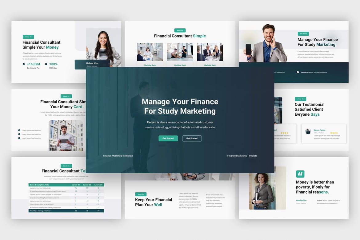 Template Powerpoint Fintech Modern dan Profesional