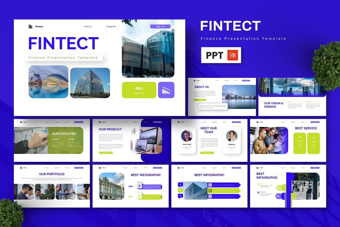 Fintect - Template PowerPoint Keuangan yang Elegan