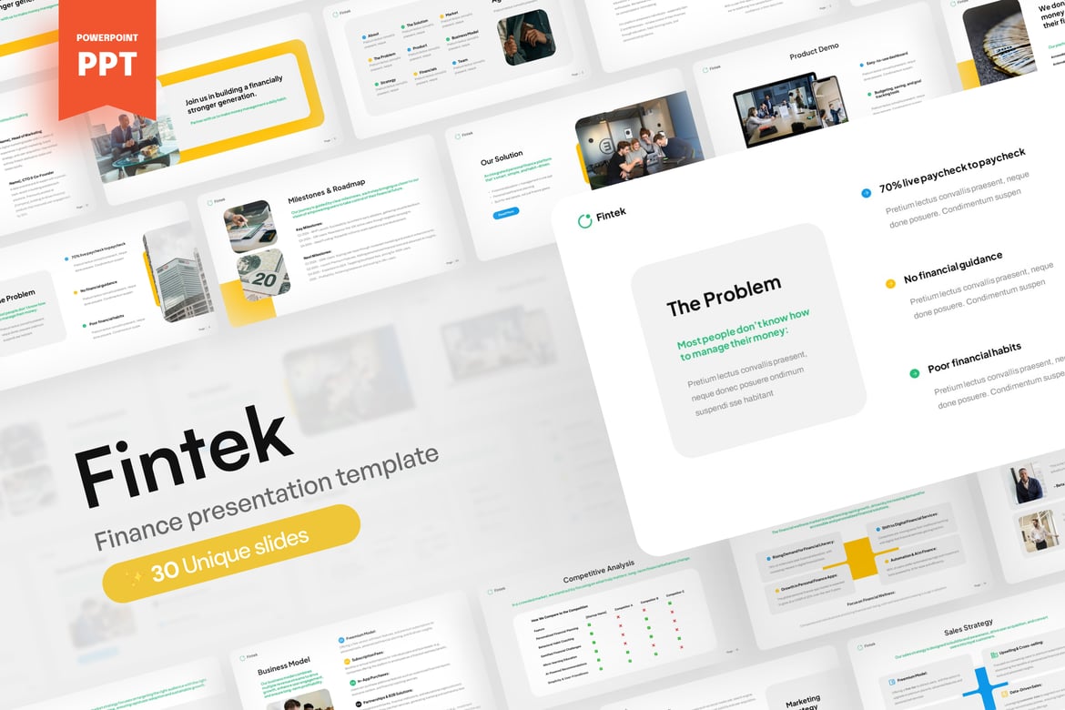 Template PowerPoint Fintek - Solusi Presentasi Keuangan Modern