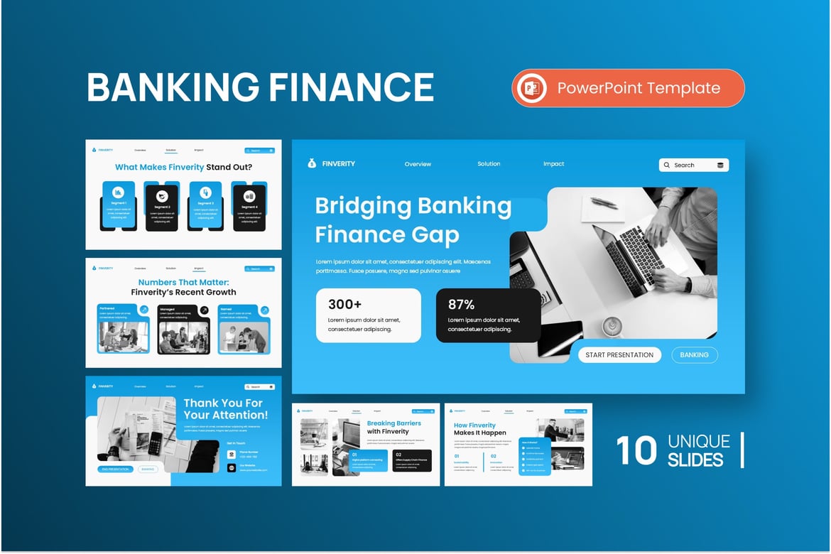 Template PowerPoint Keuangan Finverity yang Elegan dan Profesional