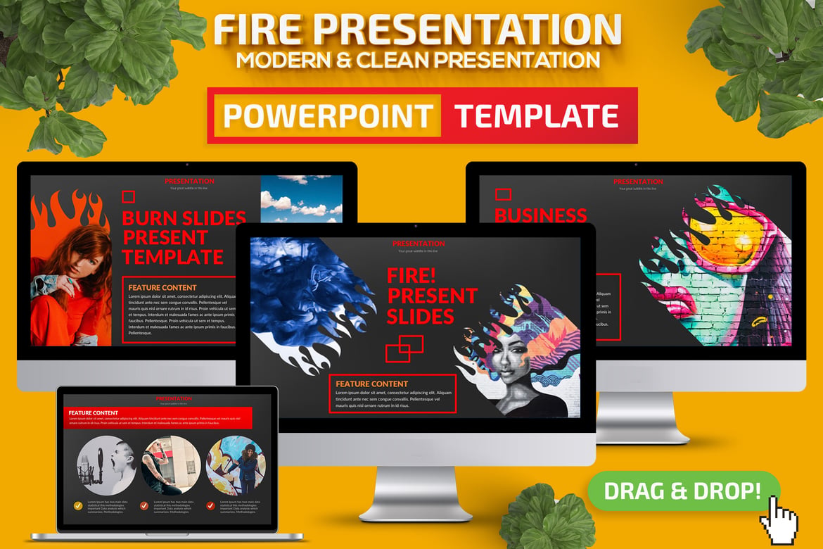 Template Presentasi PowerPoint Api yang Menarik