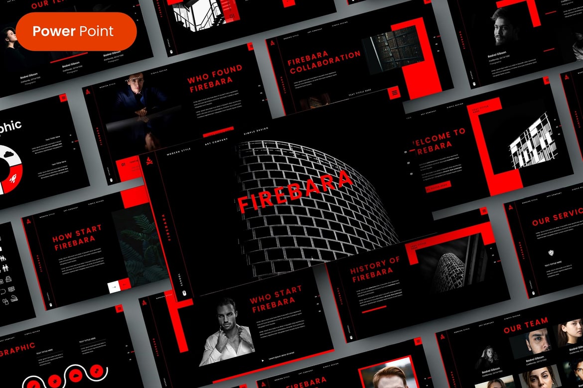 Firebara – Template PowerPoint Bisnis yang Menarik