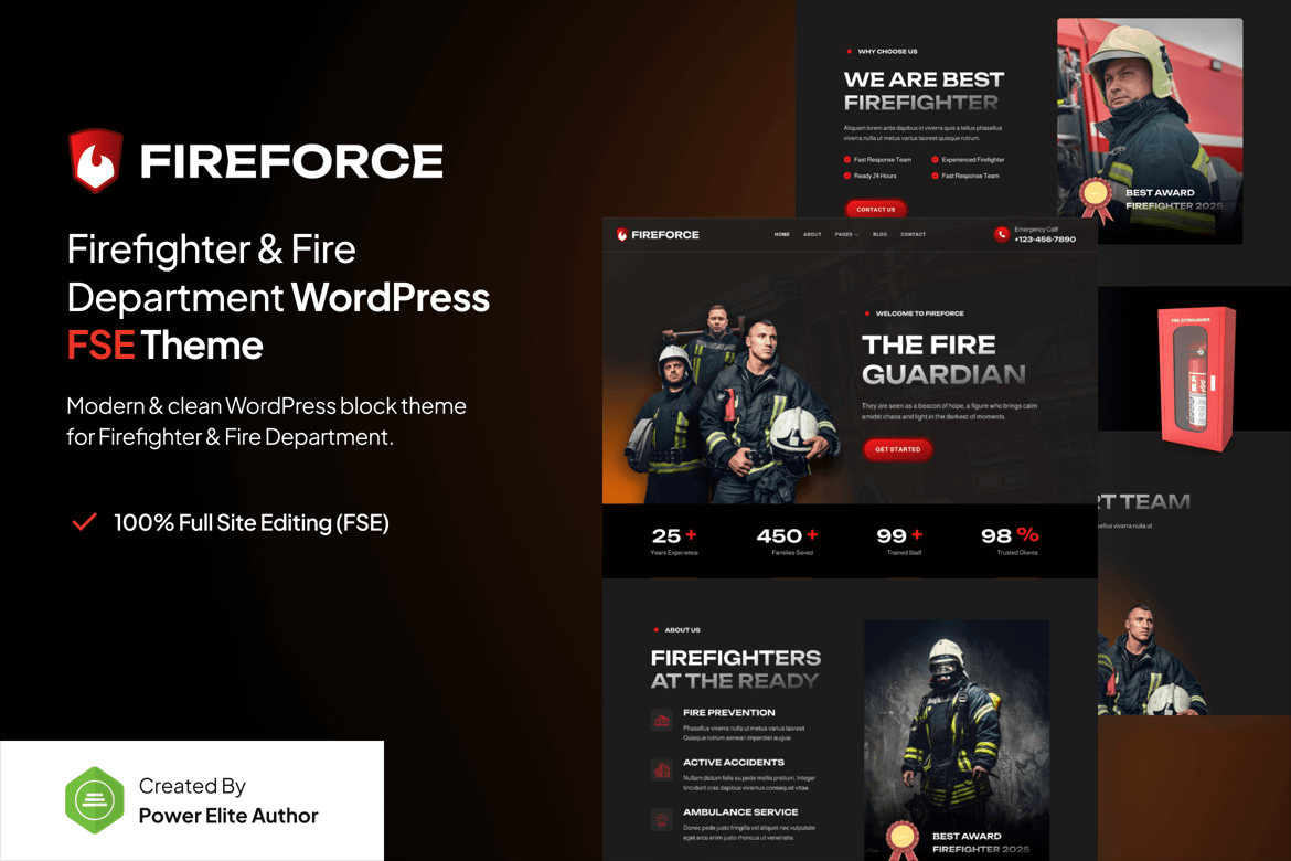 Fireforce – Tema WordPress Terbaik untuk Departemen Pemadam Kebakaran