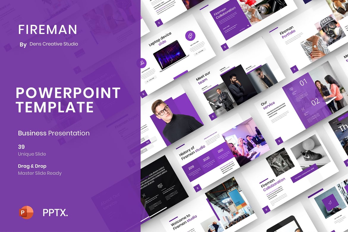 Template PowerPoint Fireman – Solusi Presentasi Bisnis yang Menarik