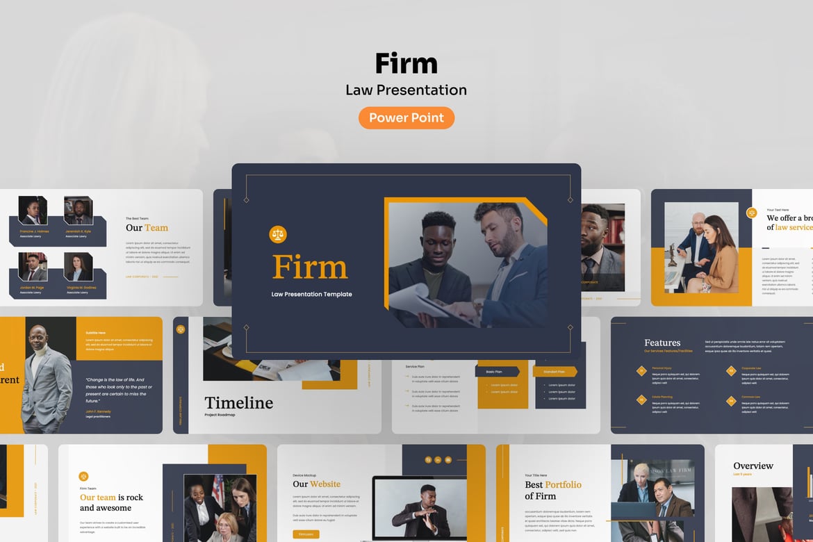 Template Presentasi PowerPoint Hukum Profesional untuk Firma Anda