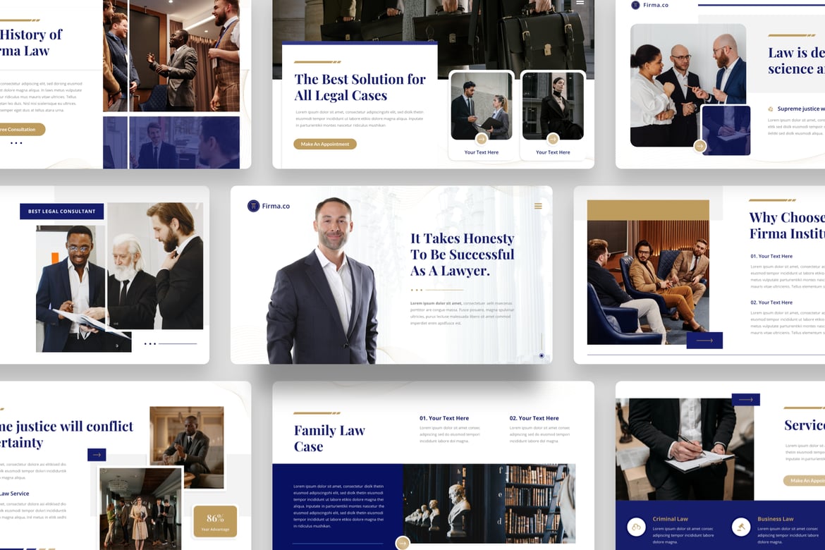 Template Presentasi Pengacara Firma - PowerPoint Profesional