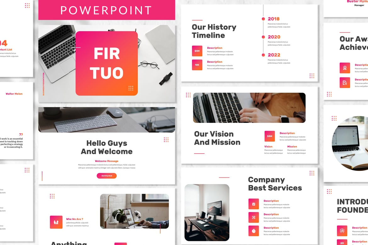 Firtuo - Template Powerpoint Bisnis Modern dan Minimalis