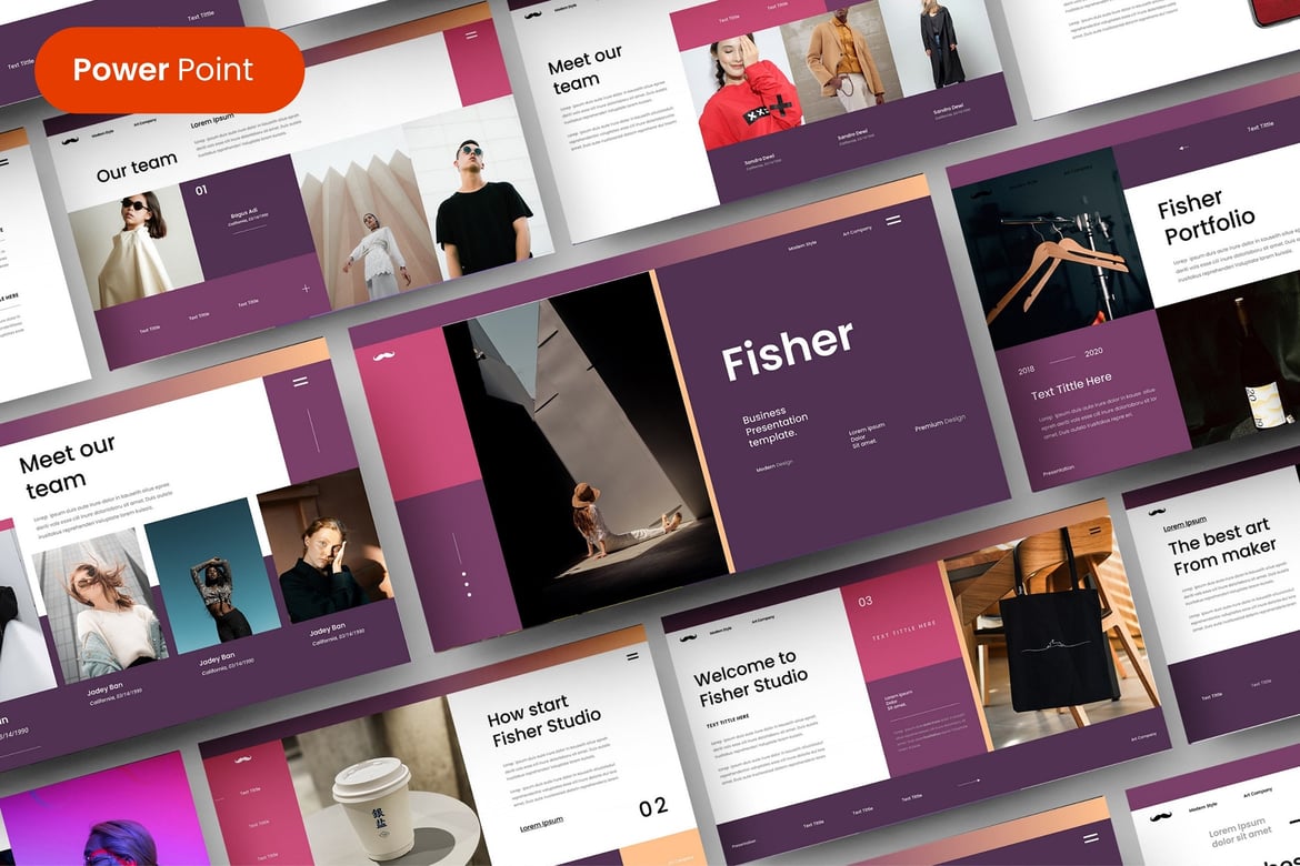 Fisher – Template PowerPoint Bisnis yang Menarik