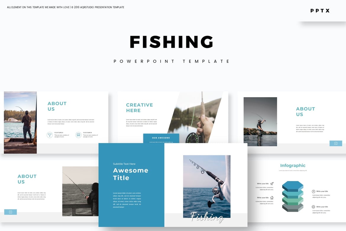 Template Powerpoint Memukau untuk Presentasi Fishing