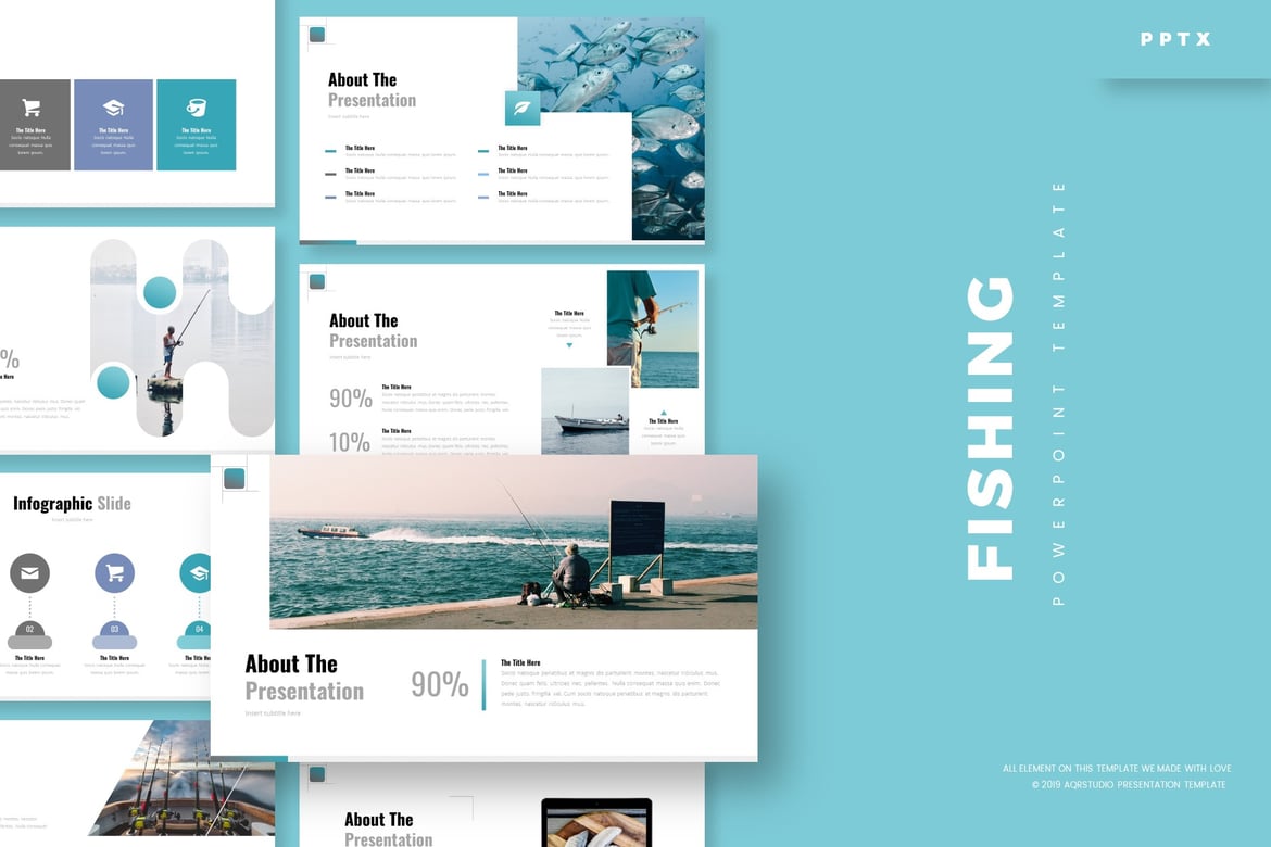 Template Powerpoint Memukau untuk Presentasi Fishing