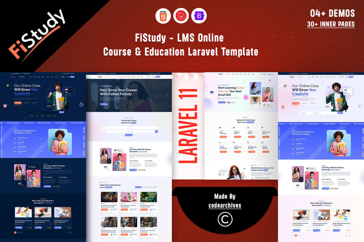 FiStudy - Template Web Pendidikan dan Kursus LMS Laravel Terbaik