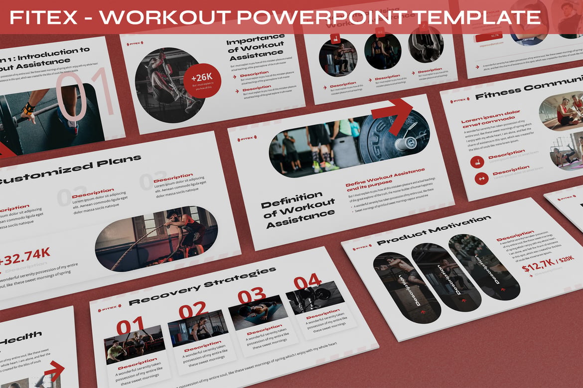 Template Presentasi Fitex - Solusi Kreatif untuk Workout dan Kebugaran