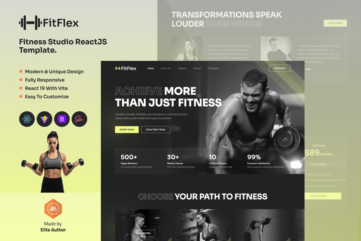FitFlex - Template Website Gym & Fitness yang Modern dan Responsif
