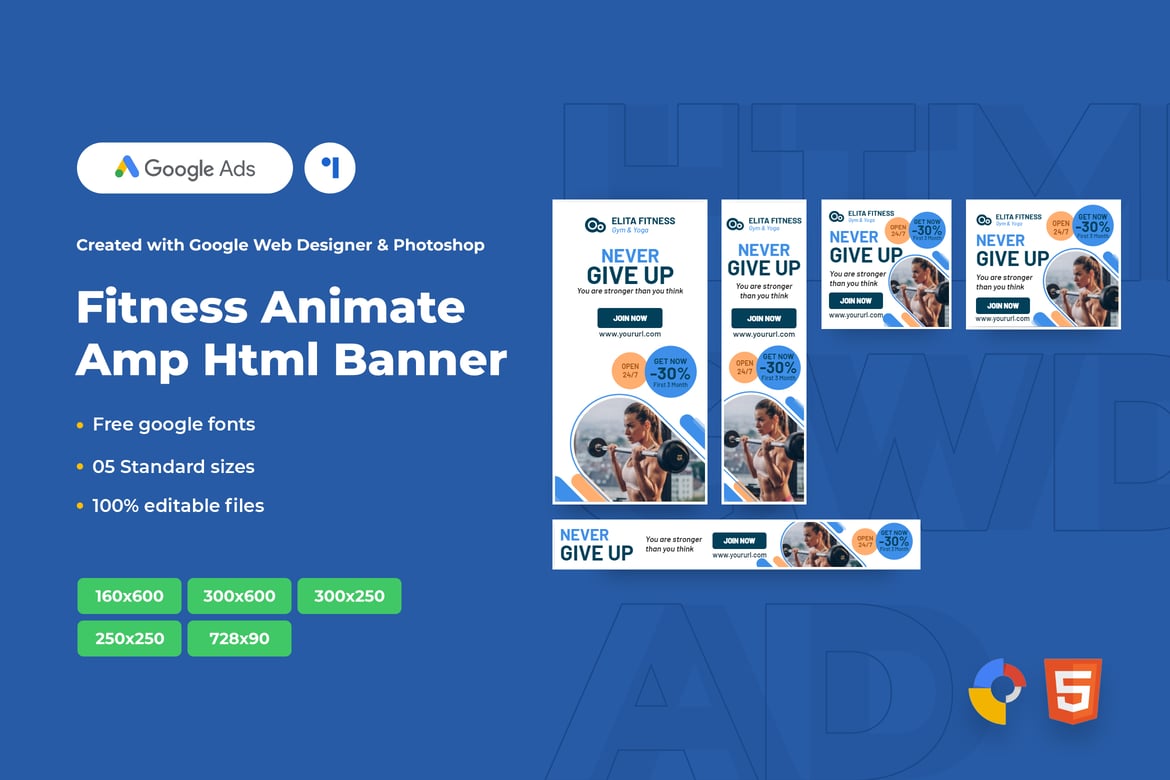 Template Iklan Fitness AMP HTML yang Menarik dan Profesional