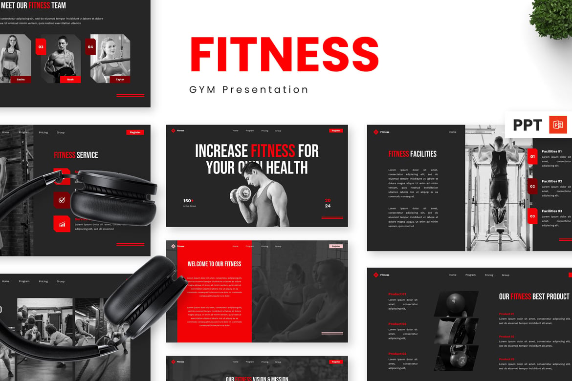 Template Powerpoint Kebugaran - Desain Menarik untuk Presentasi GYM