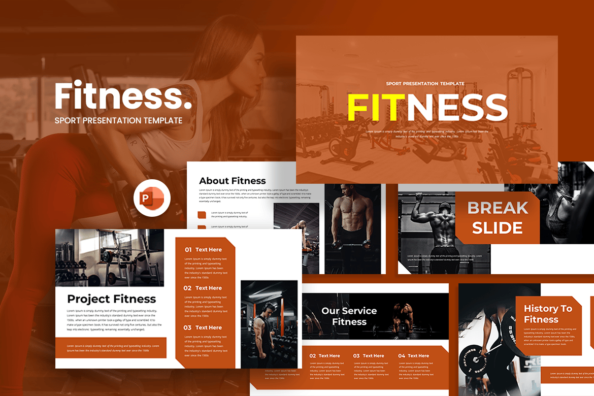 Template Presentasi PowerPoint Fitness yang Menarik dan Profesional