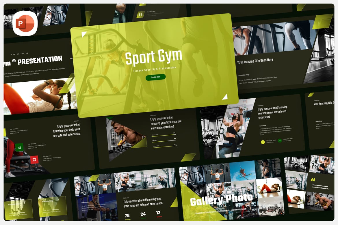 Template Presentasi PowerPoint Olahraga Kebugaran yang Menarik