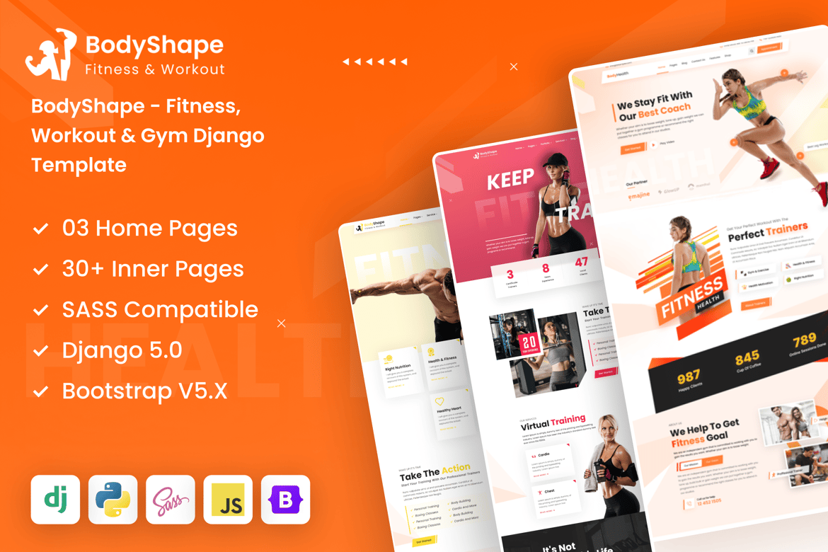 Template Website Fitness dan Gym Modern dengan Django