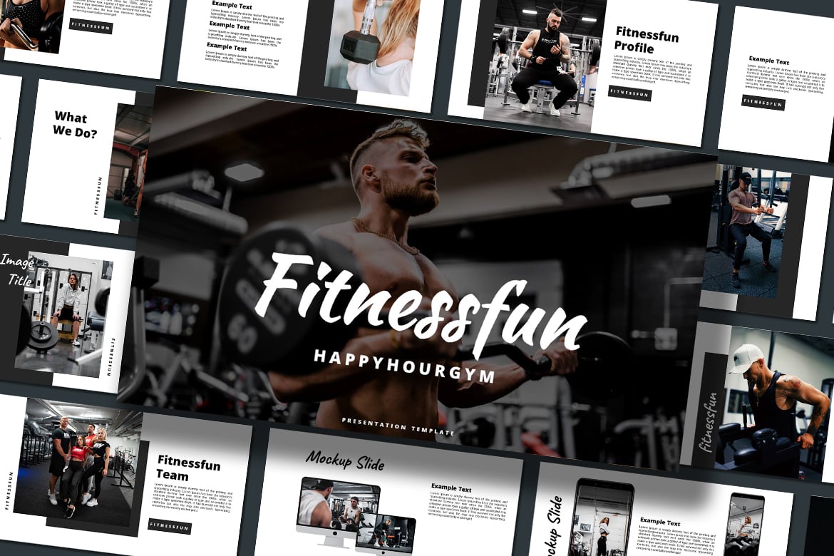 Template PowerPoint Fitnessfun - Presentasi Kreatif dan Modern