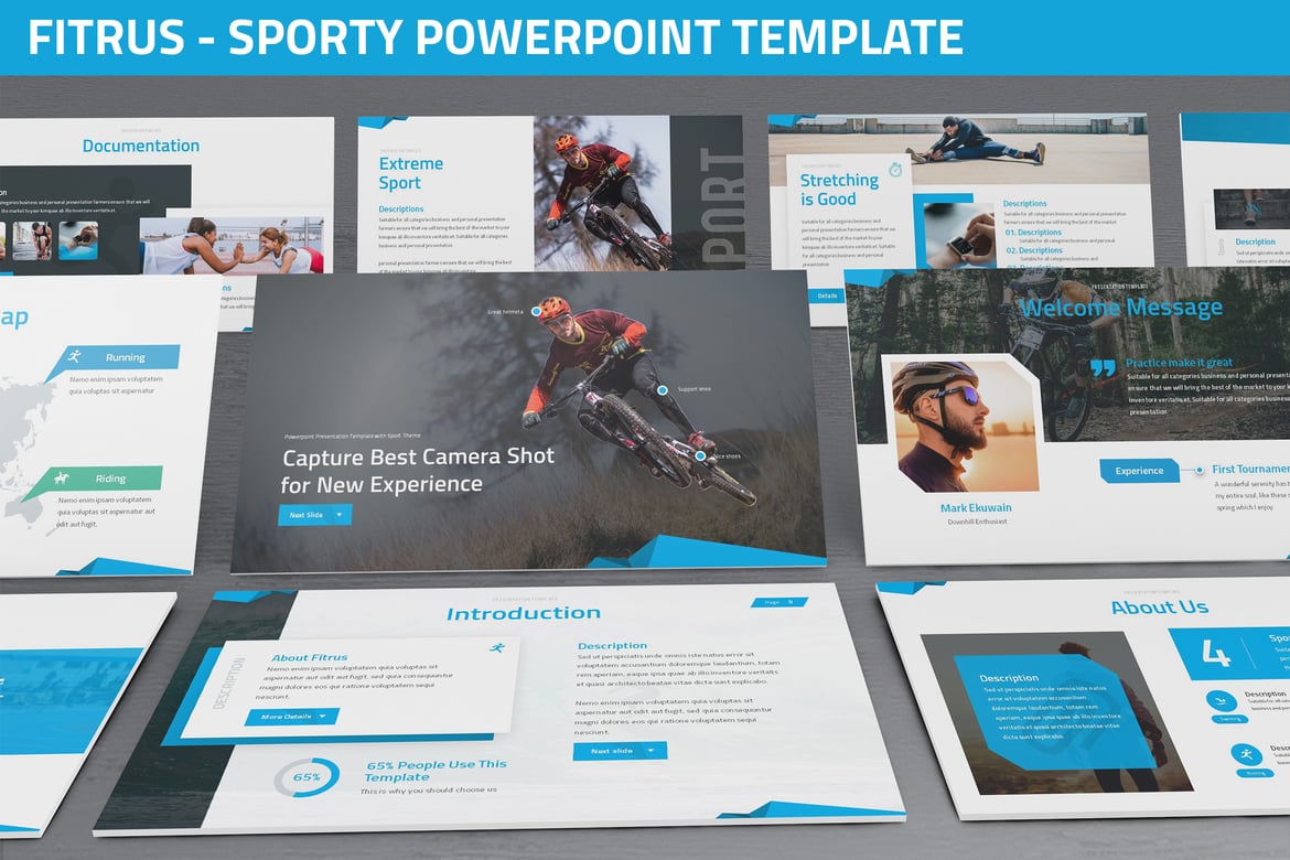 Fitrus - Template Powerpoint Sporty Modern dan Berani