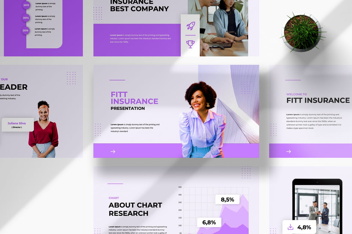 Template PowerPoint Fitt Insurance yang Profesional dan Modern