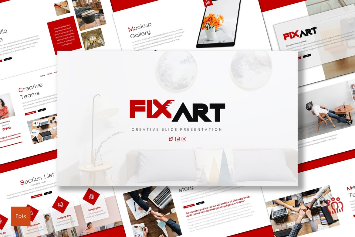 Fixart - Template Powerpoint Bisnis yang Modern dan Kreatif