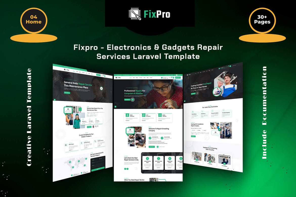 Fixpro - Template Website Perbaikan Elektronik yang Modern dan Responsif