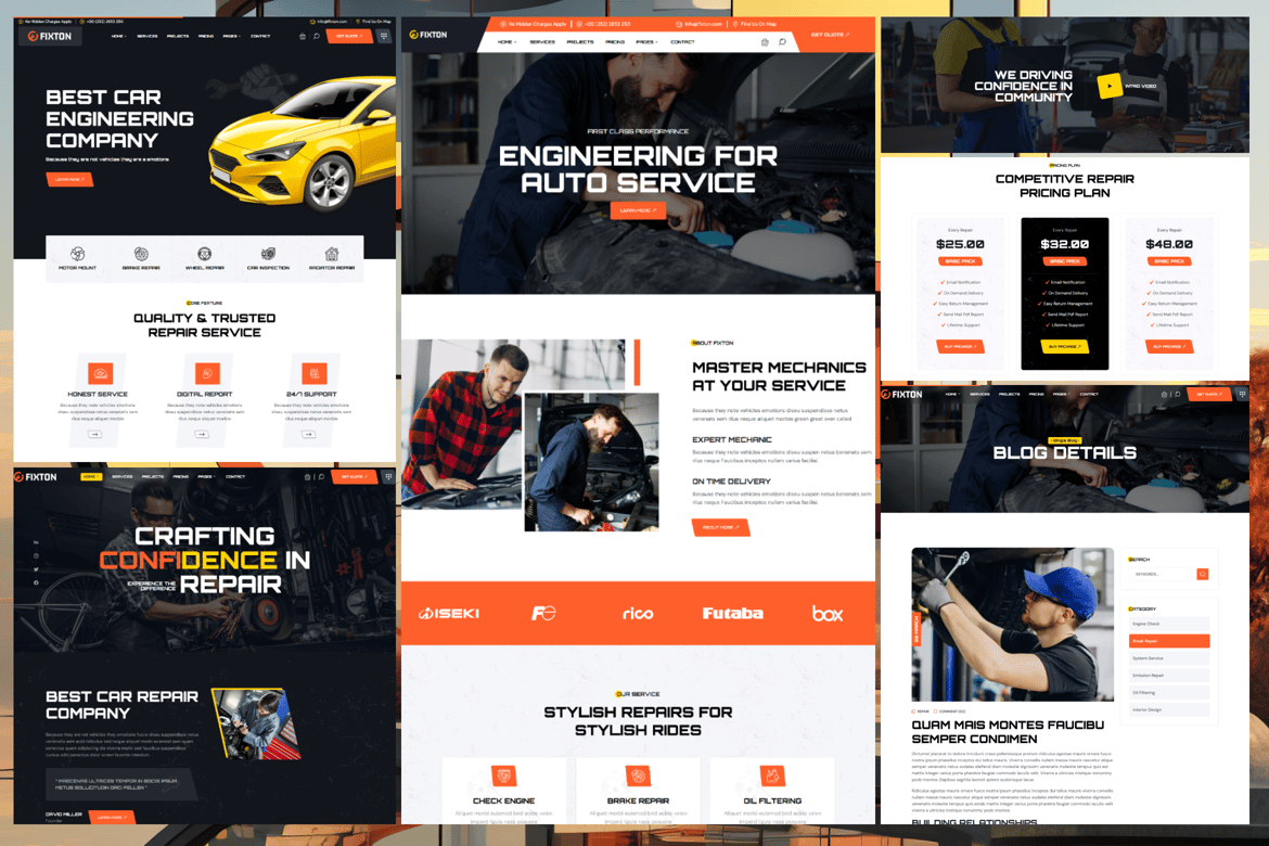 Fixton - Template Website Layanan Perbaikan Mobil yang Modern