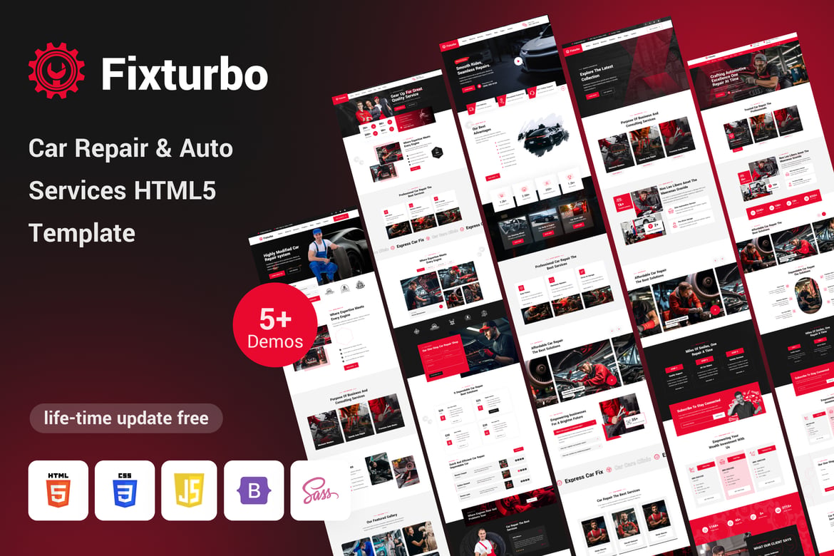 Fixturbo - Template Website Perbaikan Mobil & Layanan Otomotif HTML5