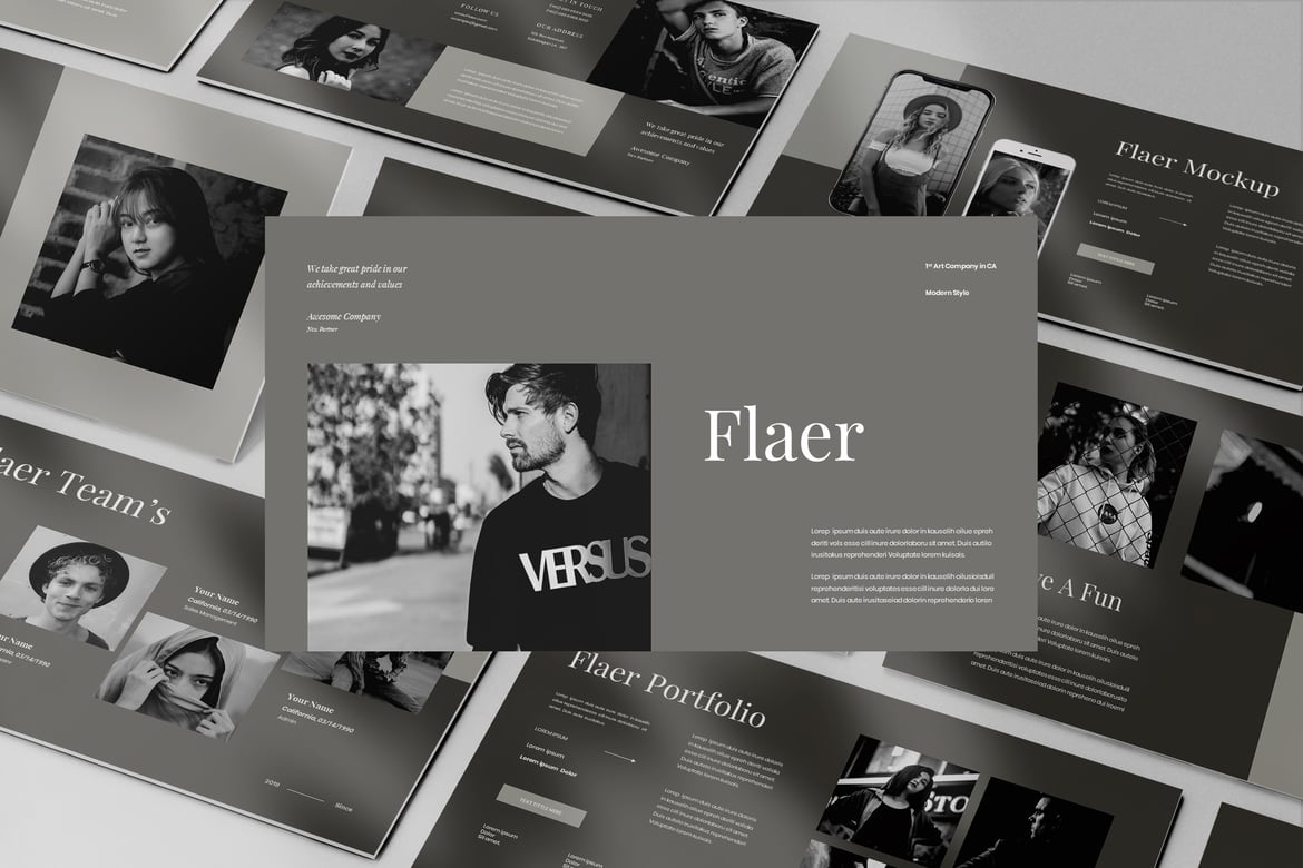 Template Presentasi PowerPoint Flaer - Solusi Kreatif untuk Bisnis Anda