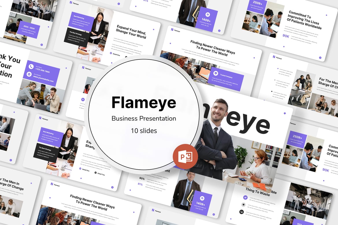 Template Presentasi PowerPoint Flameye - Kreativitas Tanpa Batas