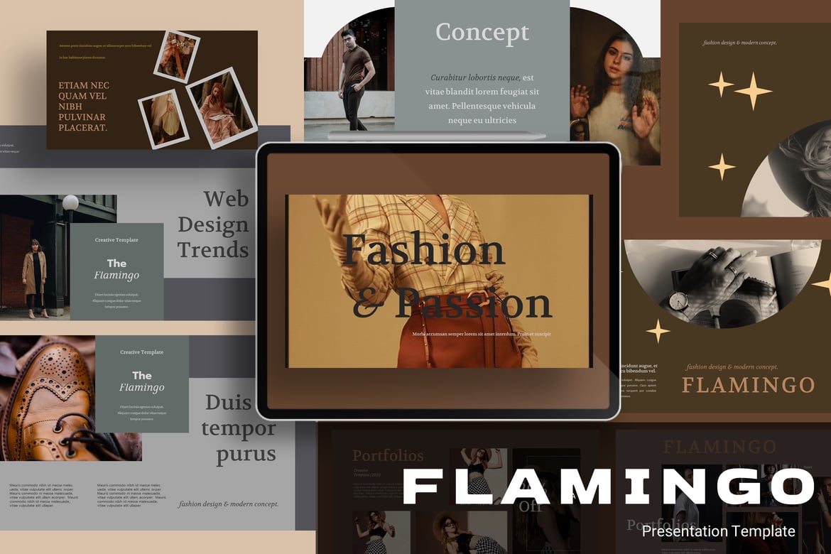 Template PowerPoint Flamingo yang Menarik dan Kreatif