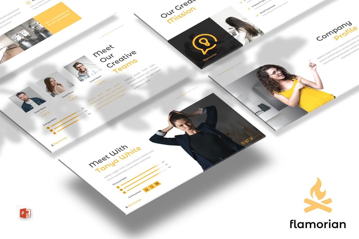 Template Presentasi PowerPoint Flamorian - Solusi Profesional untuk Bisnis Anda