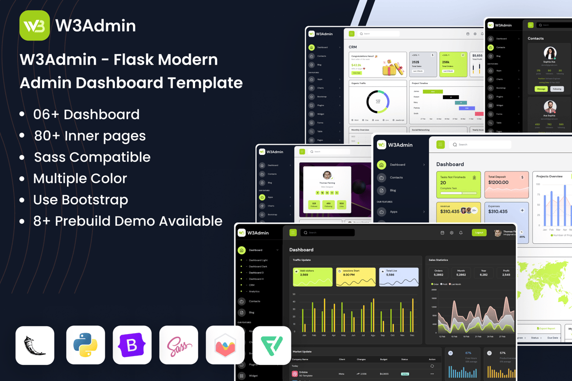 Template Website Dashboard Admin Modern untuk Flask