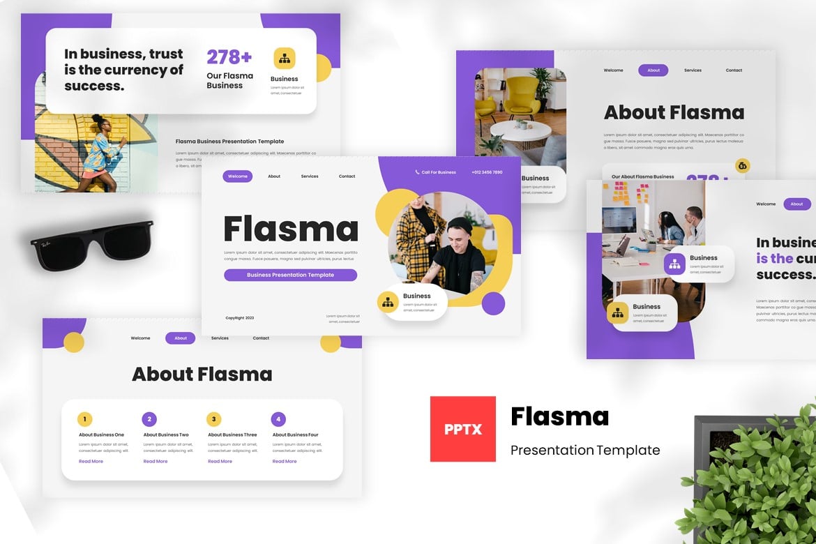 Flasma - Template PowerPoint Bisnis yang Modern dan Kreatif