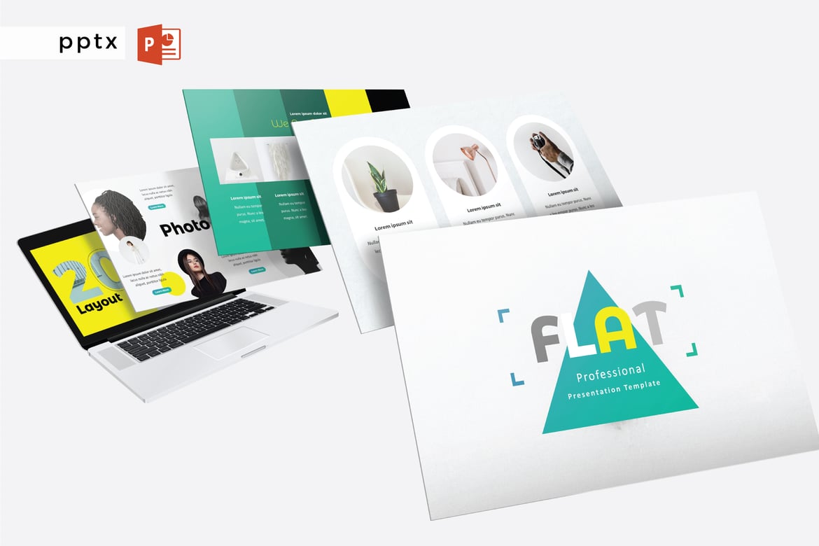 Template Presentasi PowerPoint FLAT V524 - Modern dan Profesional