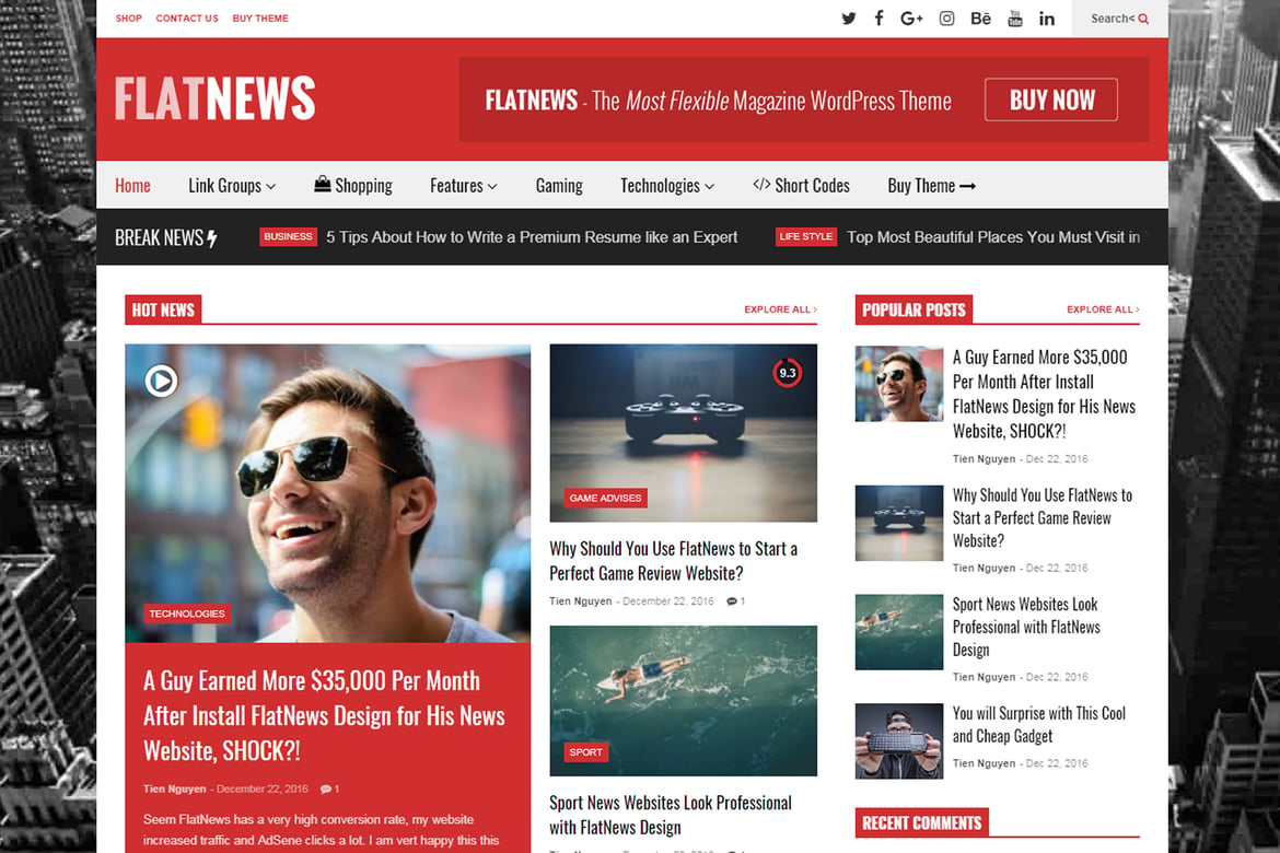 FlatNews – Tema WordPress Majalah Responsif yang Fleksibel