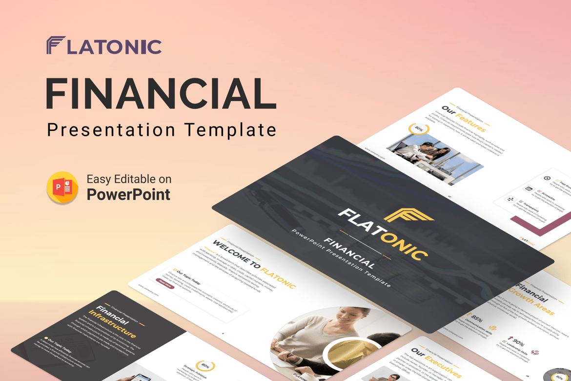 Template PowerPoint Keuangan – Flatonic yang Memukau