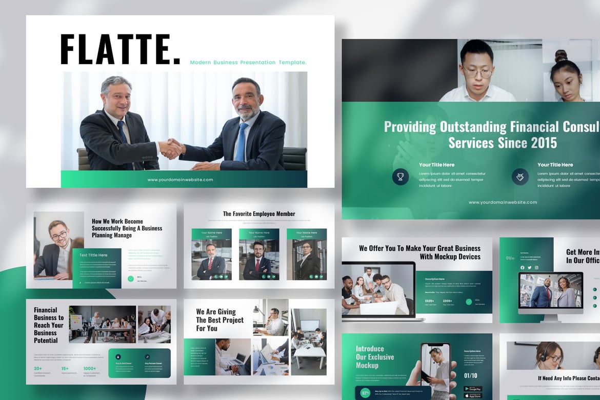 Template Presentasi PowerPoint Flatte - Solusi Kreatif untuk Bisnis Anda