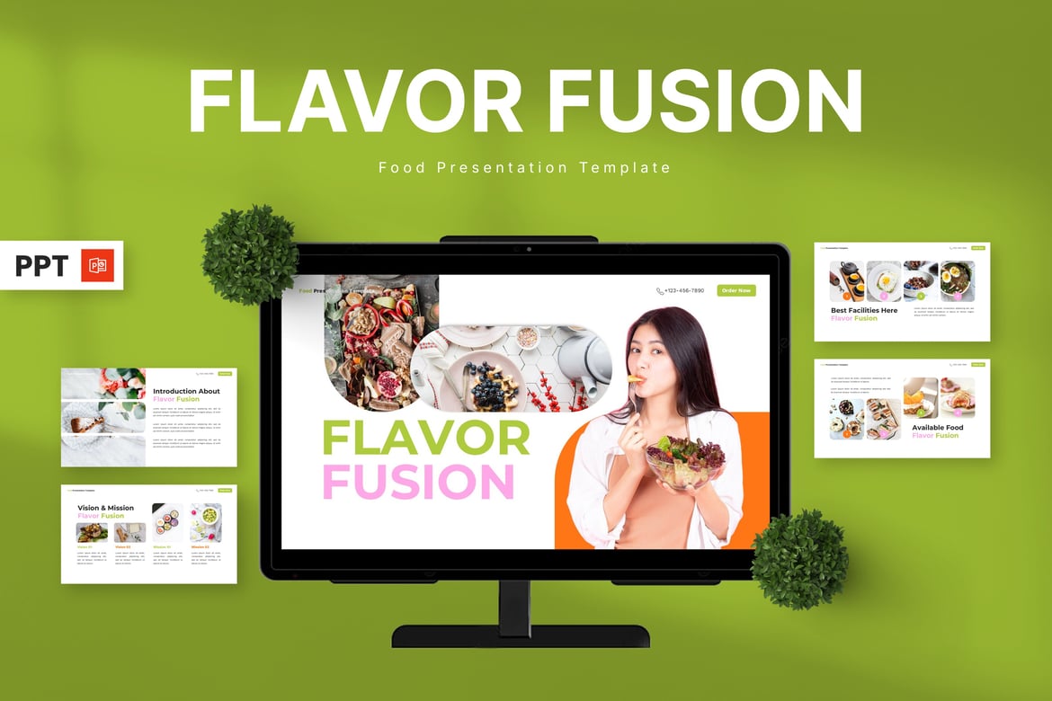 Template Powerpoint Kulinari - Flavor Fusion yang Menarik