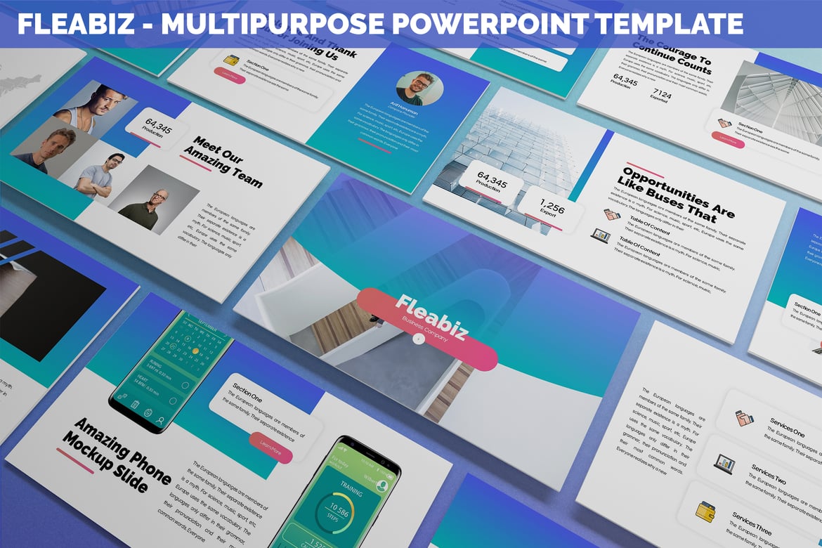 Fleabiz - Template Powerpoint Serbaguna yang Modern