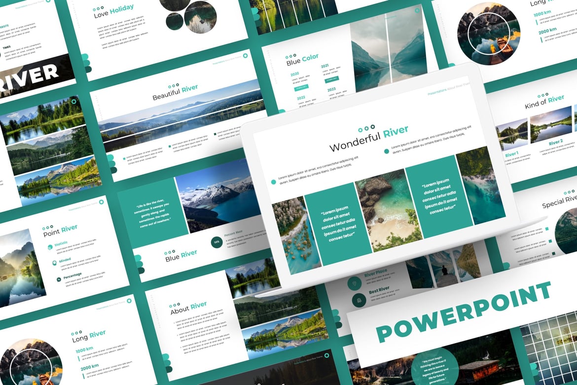 Fleuve - Template Powerpoint Profesional untuk Presentasi