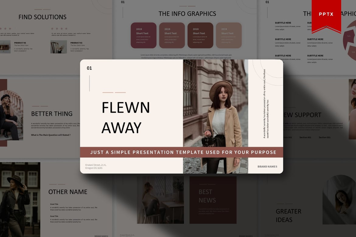 Template Presentasi Flewn Away | Powerpoint yang Menarik