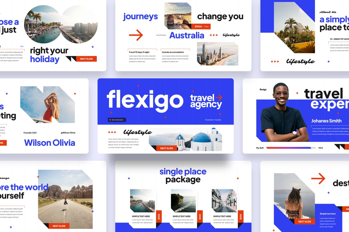 Flexigo - Template PowerPoint Agensi Perjalanan yang Menarik