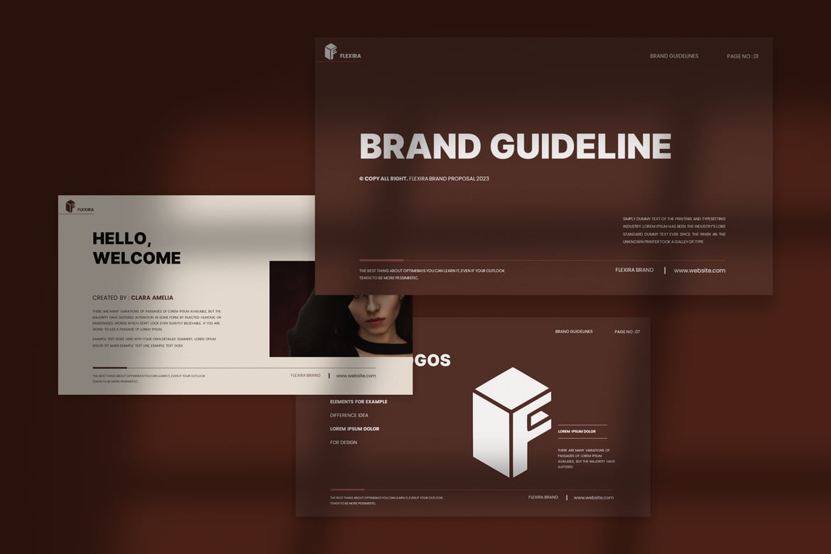 Flexira - Template Presentasi Panduan Merek yang Elegan