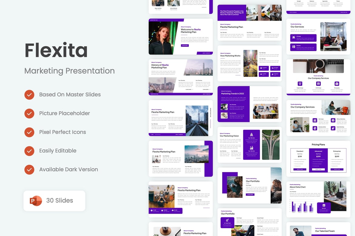 Flexita - Template Presentasi PowerPoint Penuh Gaya untuk Pemasaran
