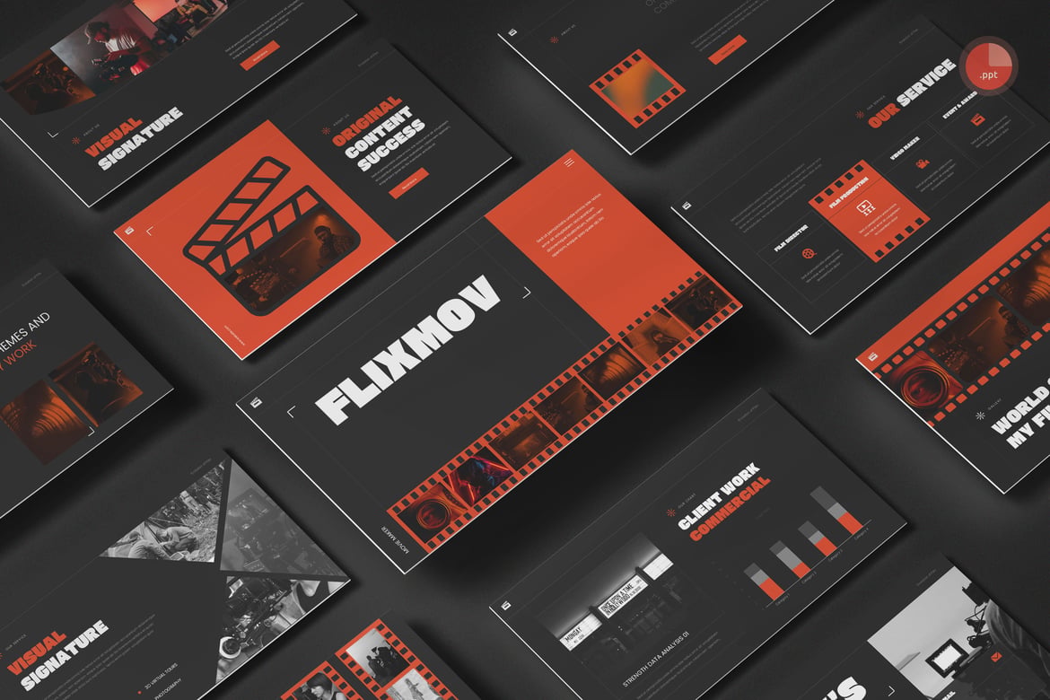 Flixdeck - Template Presentasi Film & Pembuat Film PowerPoint